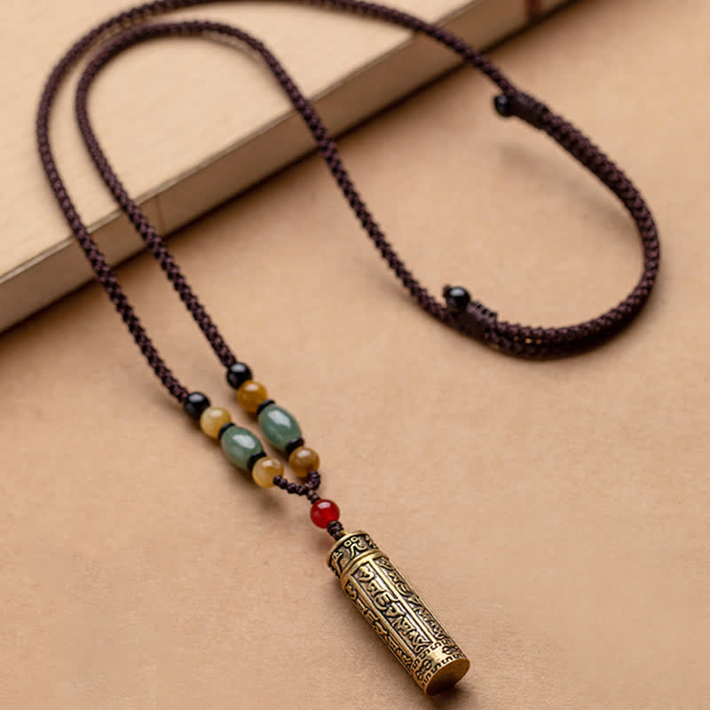 Buddhastoneshop チベットオーム・マニ・パドメ・フムメノウ シュランガマ スートラ保護ネックレス ペンダント - image 8