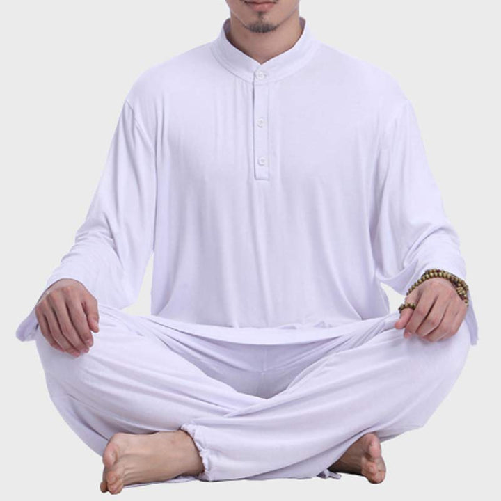 Buddha Stones瞑想 祈り スピリチュアル 禅 太極拳 練習 ヨガ ウェア メンズ セット - image 15