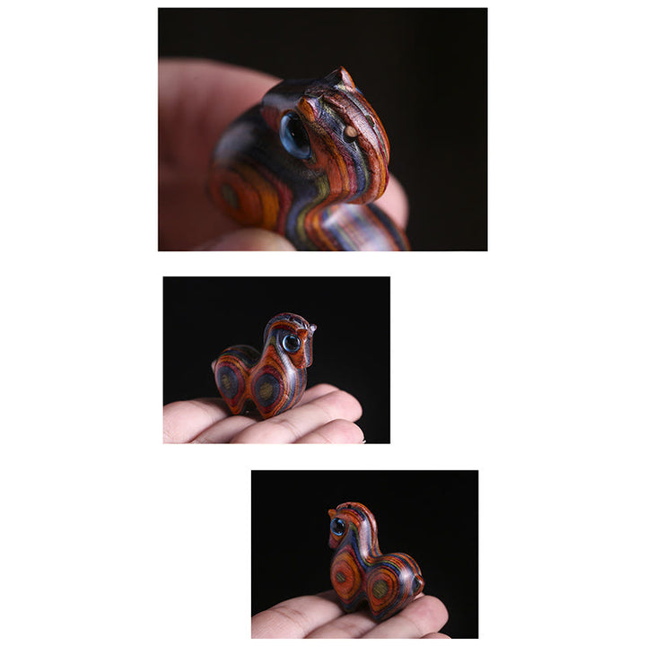 Buddha Stones小葉紫檀緑白檀 幸運のミニ馬 守護飾り - image 19