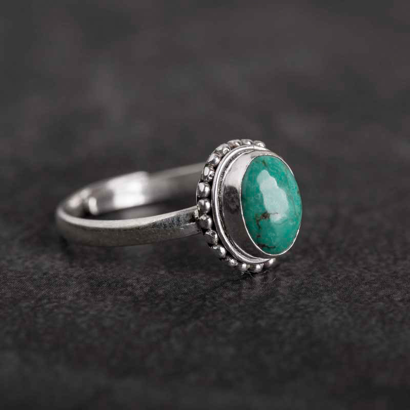 Buddha Stones925スターリングシルバー ターコイズ ウィズダムラブリング