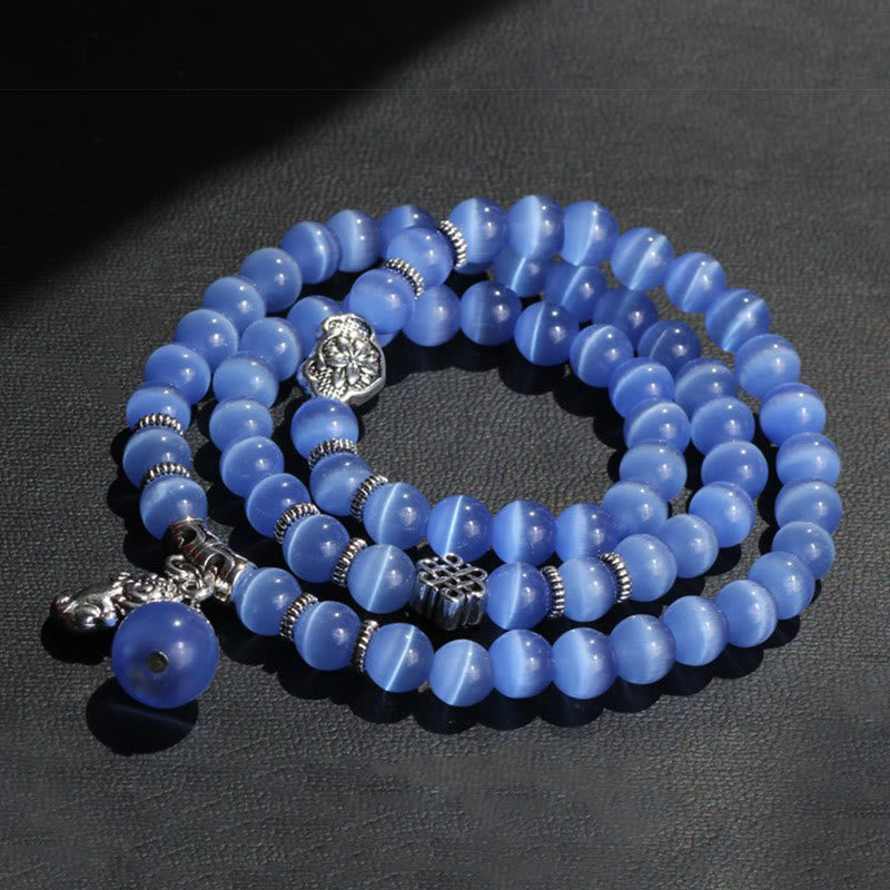 Buddha Stonesキャットアイ貔貅サポートトリプルラップブレスレット