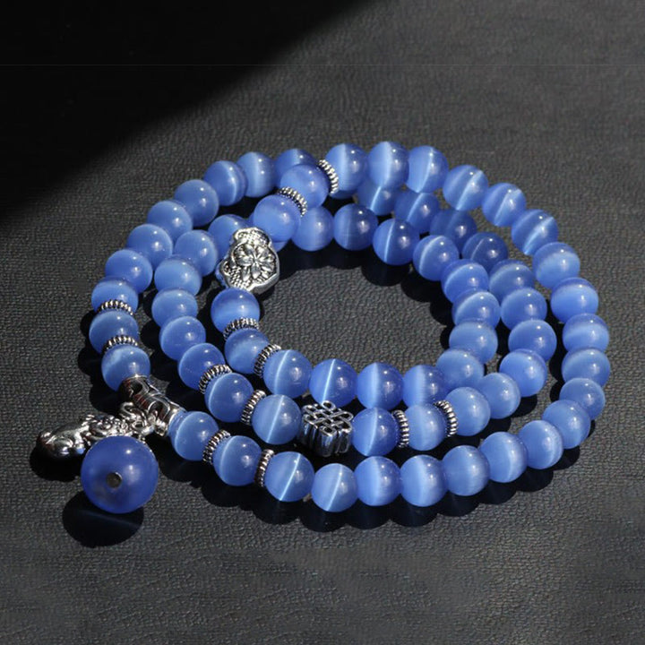 Buddha Stonesキャットアイ貔貅サポートトリプルラップブレスレット