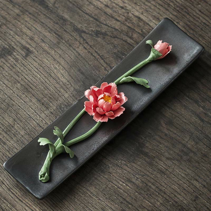 Buddha Stones蓮 牡丹 バラの花 陶器 スピリチュアル 香炉