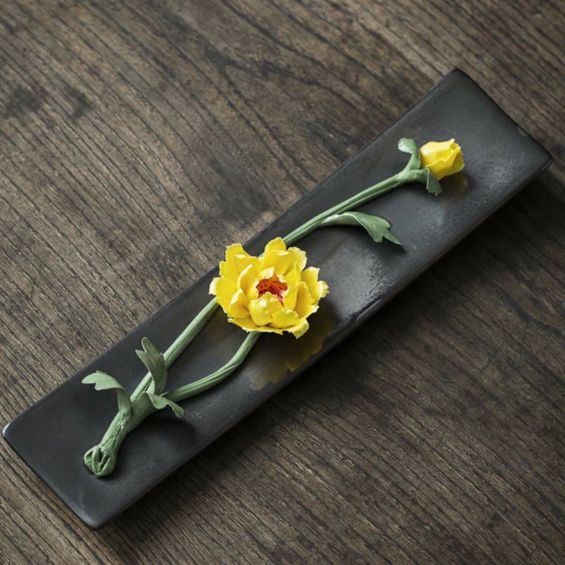 Buddha Stones蓮 牡丹 バラの花 陶器 スピリチュアル 香炉