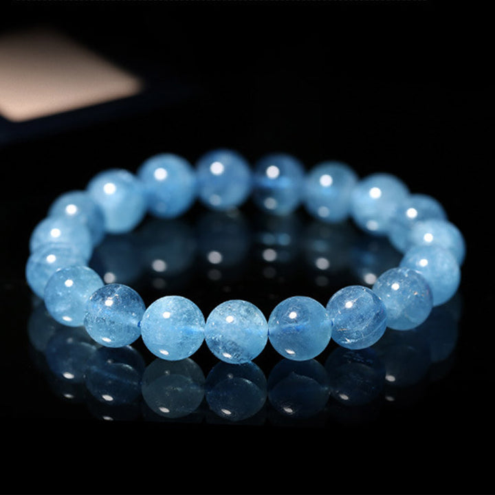 Buddhastoneshop アクアマリンビーズ ピースヒーリングブレスレット