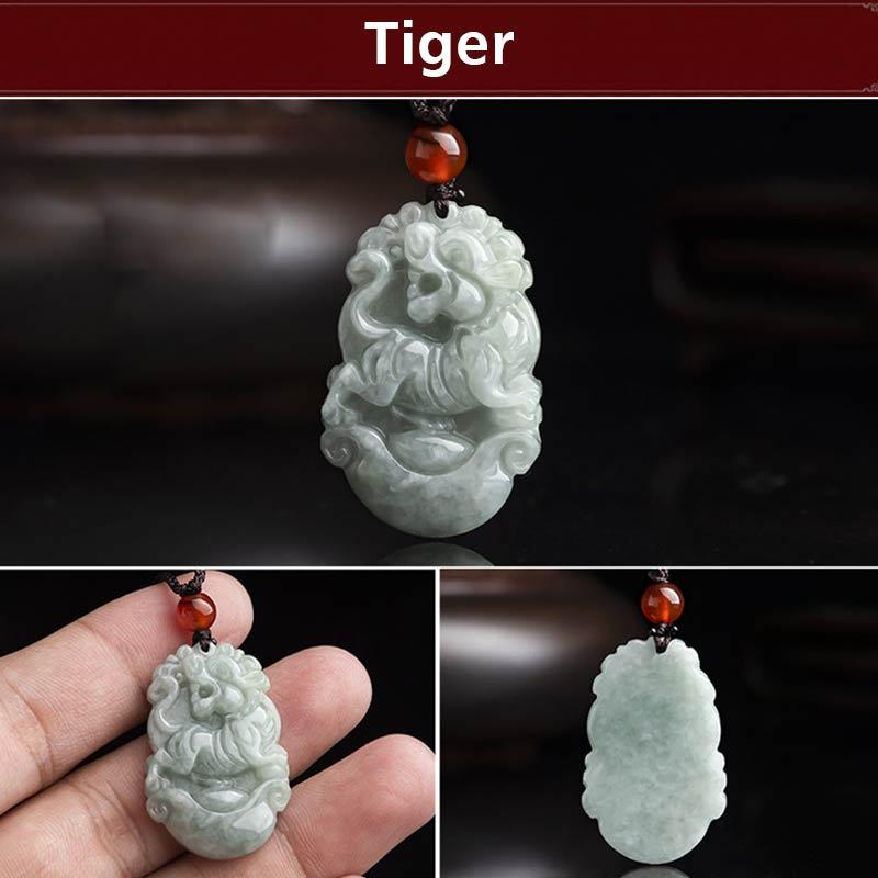 Buddha Stones天然翡翠12星座成功ペンダントネックレス - 虎 - image 28