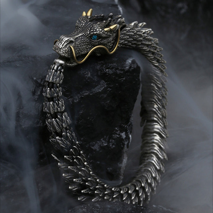Buddha Stones北欧 ドラゴン ハンドメイド お守り 幸運 保護 チェーン ブレスレット