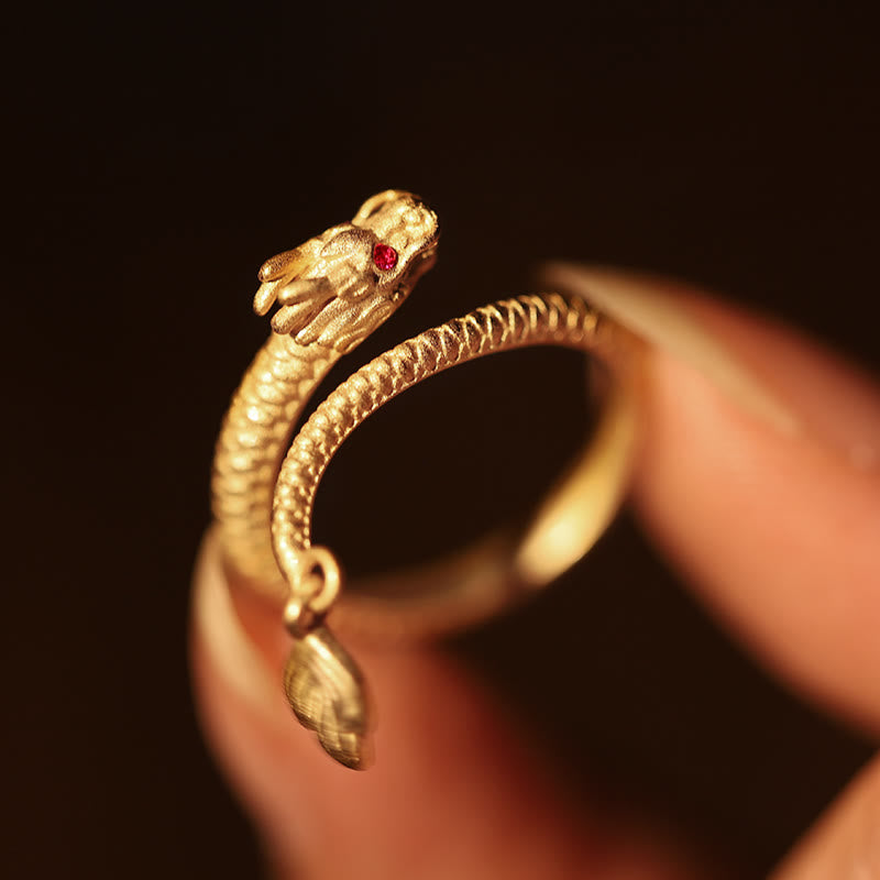 Buddha Stones925スターリングシルバー ヴィンテージ 龍年 幸運 保護 強さ 調節可能リング - image 4