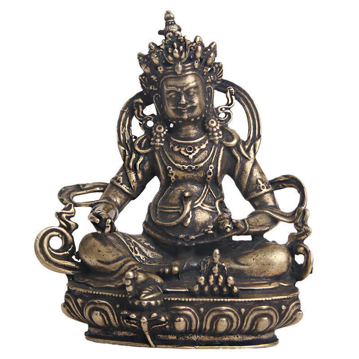 Buddha Stones黄色 ジャンバラ菩薩像 静寂の銅像 装飾