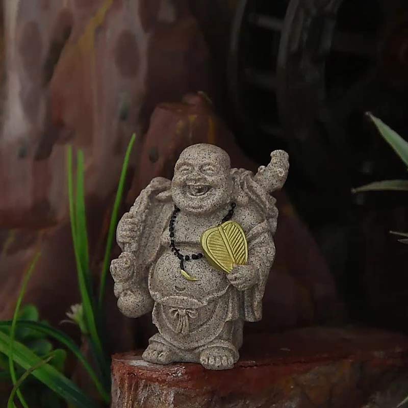 Buddha Stones笑う仏 樹脂像 祝福 室内装飾 - image 7