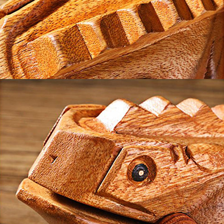 Buddha Stones手作り 風水 富運 カエル ミニ木製 鳴き声 カエル ギロ 装飾