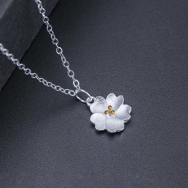 Buddha Stones925スターリングシルバー 桜の花の祝福ネックレスペンダント