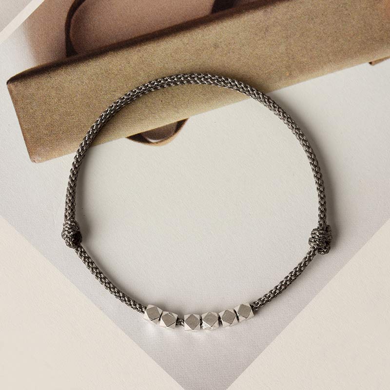 Buddha Stones925 スターリングシルバー レッドストリング ブレイドブレスレット アンクレット