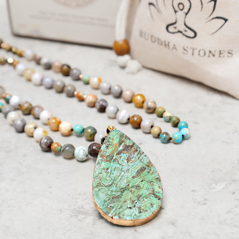 Buddha Stones天然オーシャンピカソジャスパービーズ ヒーリングネックレス