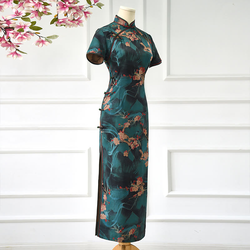Buddha Stonesヴィンテージピンクの花柄チャイナドレスレディースチーパオドレス - image 2