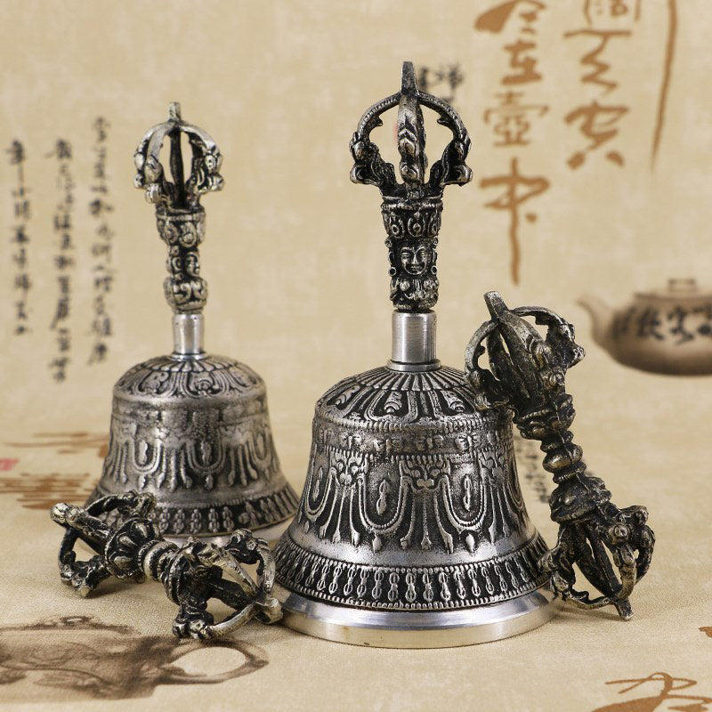 Buddha Stonesチベット瞑想ベルと金剛杵ドルジェ銅製装飾セット - image 16
