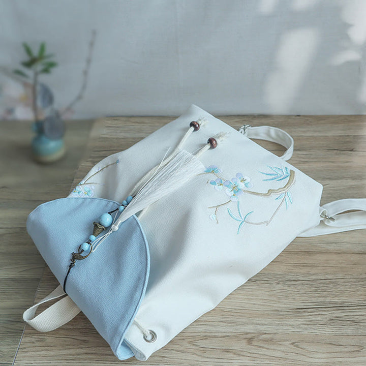 Buddha Stonesハンドメイド刺繍入り大容量キャンバスバックパック - image 45