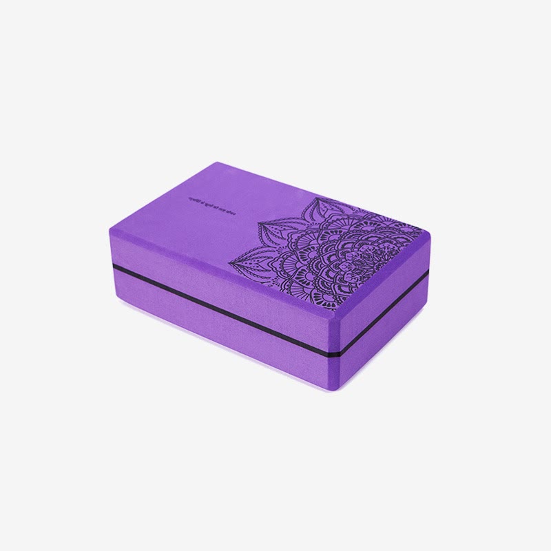 Buddha Stones チベット曼荼羅模様の滑り止め付きソフトフォームヨガブロック - 紫色の曼荼羅 - image 8