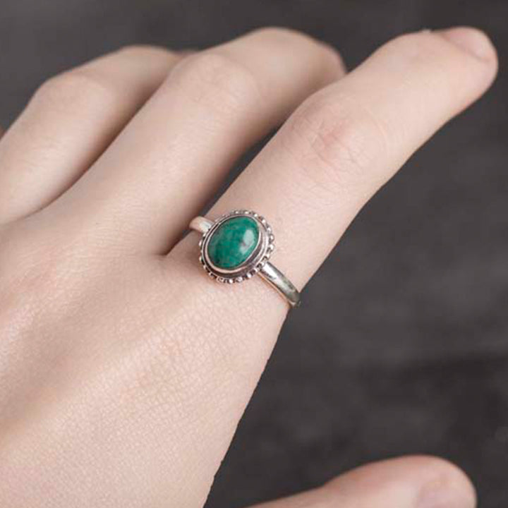 Buddha Stones925スターリングシルバー ターコイズ ウィズダムラブリング
