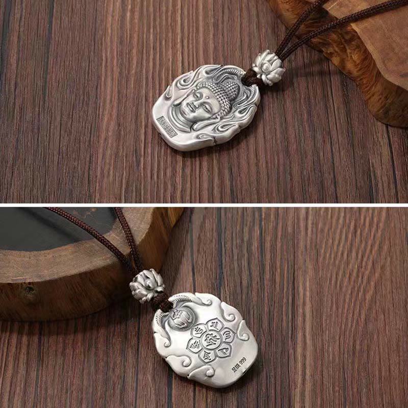 Buddha Stones十二支誕生仏オーム・マニ・パドメ・フムフム 蓮の慈悲のネックレスペンダント - image 4