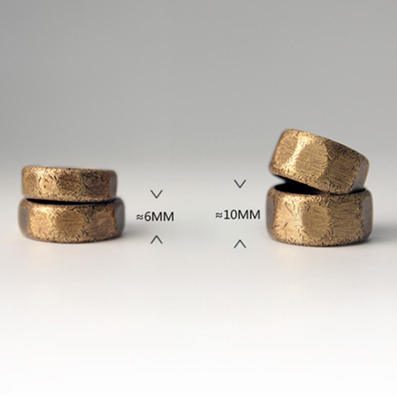 チベットのシンプルなデザインの銅真鍮製フロストウェルスリング - image 18
