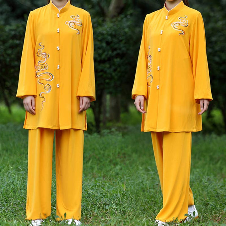 Buddha Stones縁起の良い雲 刺繍 瞑想 祈り スピリチュアル 禅 太極拳 気功 練習 ユニセックス 服セット - image 9