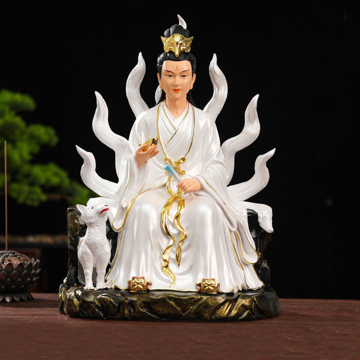 Buddha Stones九尾の狐 妖精 幸運 守護 樹脂製 ホームデコレーション