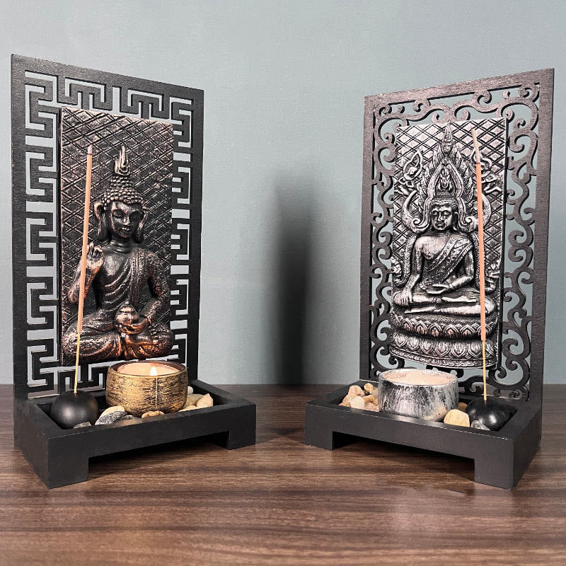 Buddha Stones仏陀の慈悲 静寂 家庭用樹脂製 祈り 祭壇装飾