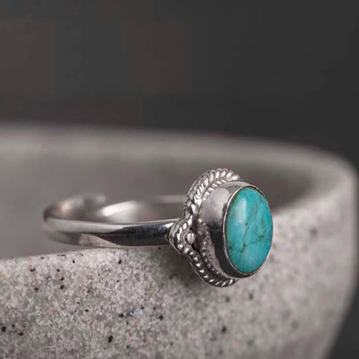 Buddha Stones925スターリングシルバー ターコイズ ウィズダムラブリング