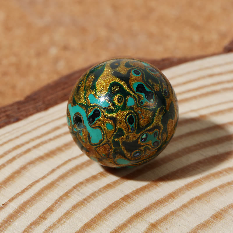 Buddha Stones天然多色漆ビーズ 落ち着いたブレスレット