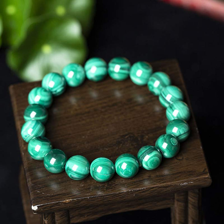 Buddha Stones天然マラカイト 保護 静寂 ブレスレット