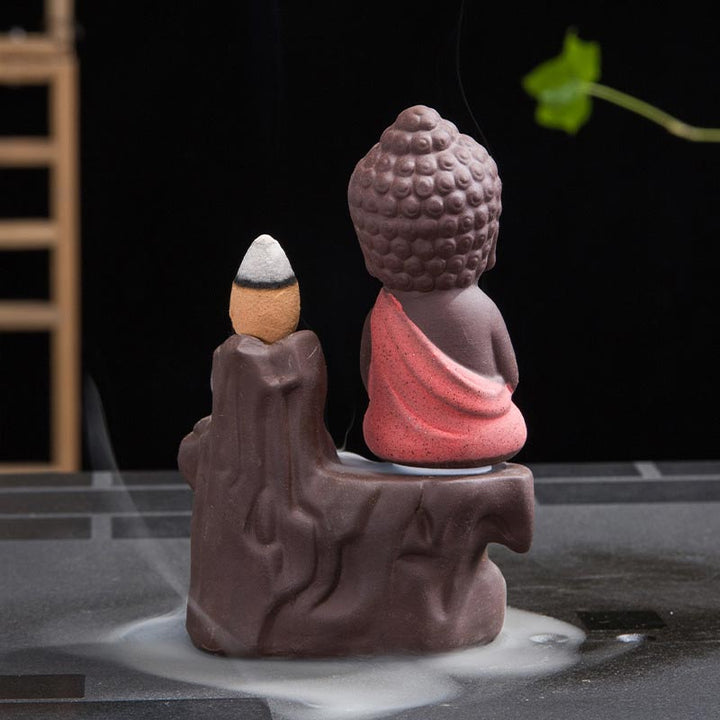 Buddha Stones逆流煙噴水 陶器製 祝福香炉 装飾
