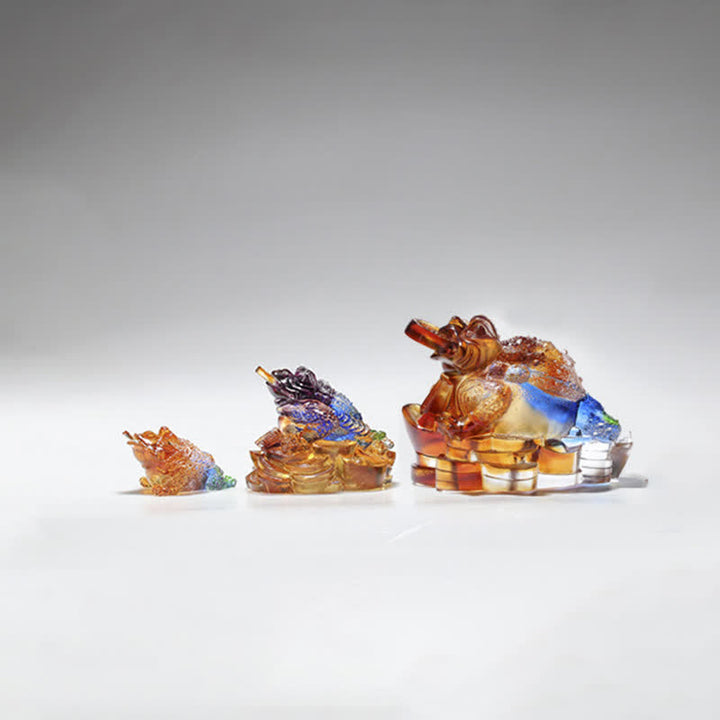 風水カエル手作りLiuliクリスタルアートピース富ホームオフィス装飾