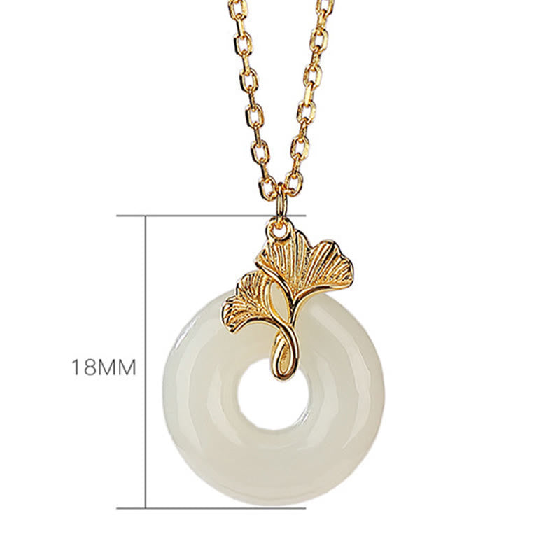 Buddha Stones925 スターリングシルバー 天然和田翡翠 イチョウ葉平和のお守りチャーム幸運ネックレスペンダント - image 5