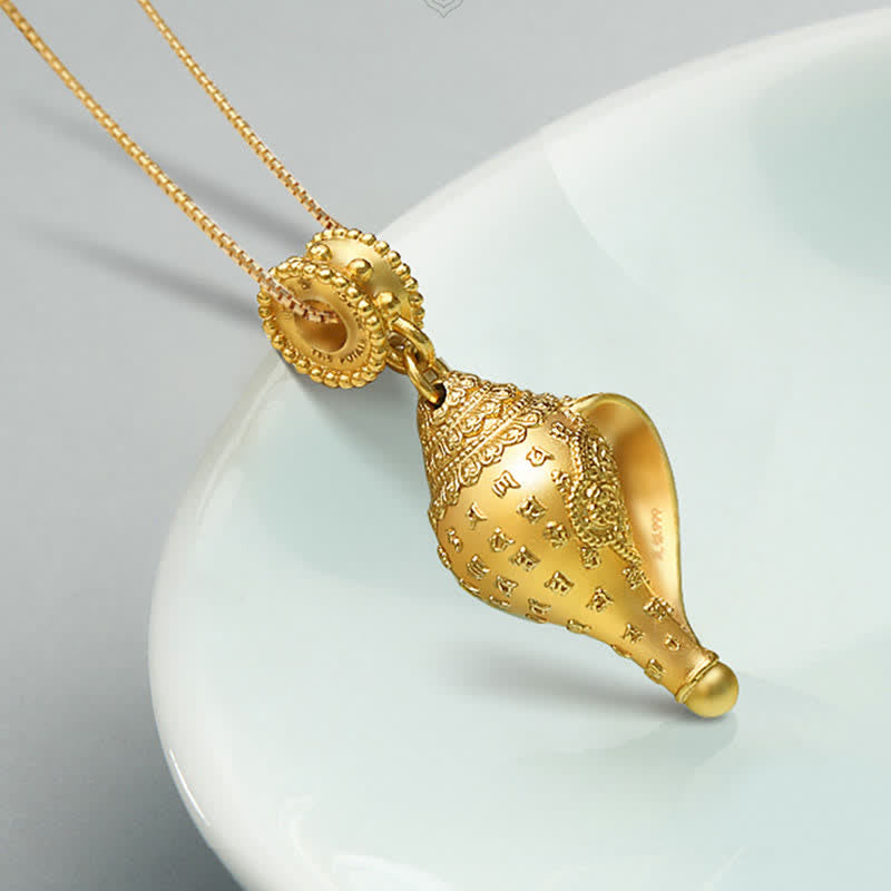 Buddha Stones999 スターリングシルバー シャンカ コンクシェル 貝殻 ラッキーネックレス ペンダント