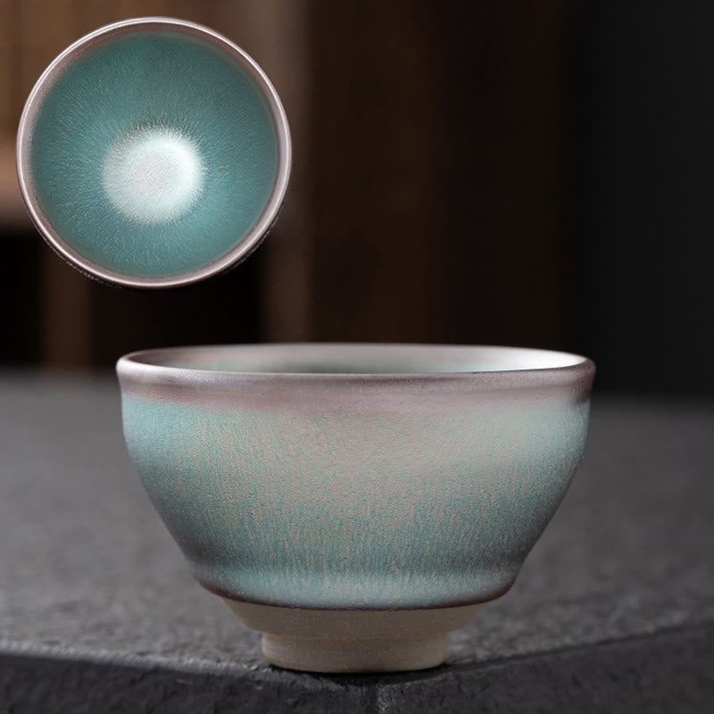 Buddha Stonesヴィンテージ ピンク カラフル 中国 Jianzhan 窯 陶器 ティーカップ カンフー ティーカップ ボウル