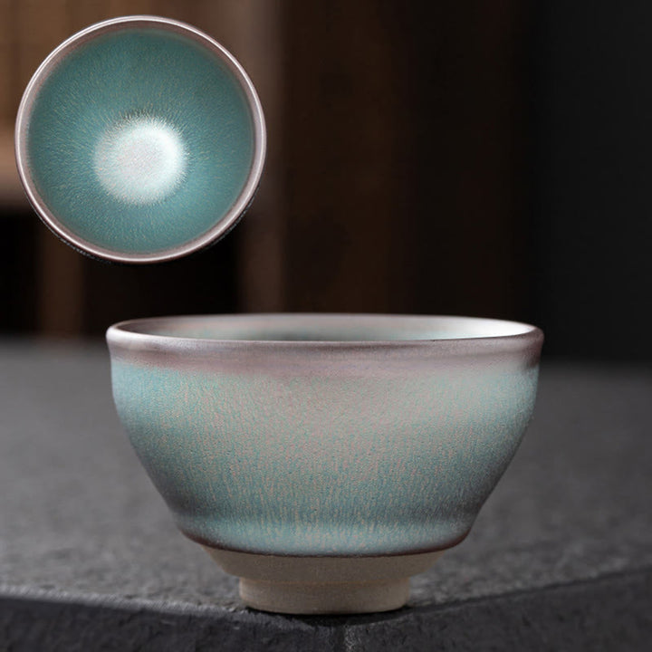 Buddha Stonesヴィンテージ ピンク カラフル 中国 Jianzhan 窯 陶器 ティーカップ カンフー ティーカップ ボウル