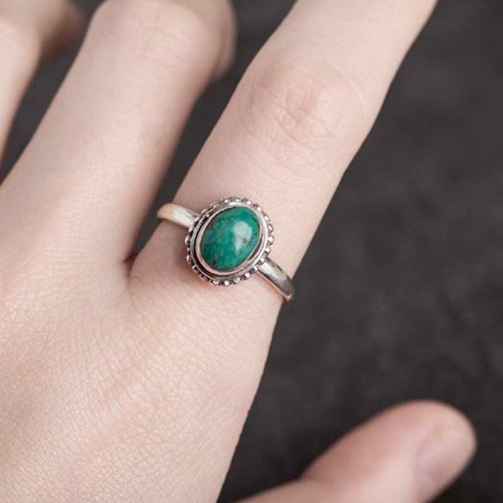Buddha Stones925スターリングシルバー ターコイズ ウィズダムラブリング