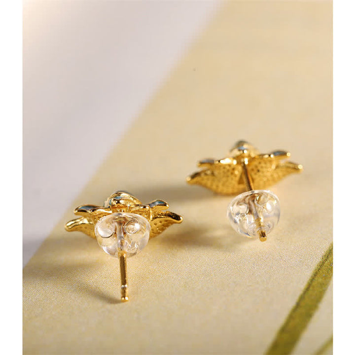 925スターリングシルバー 和田翡翠 蓮の花 成功のイヤリング - image 4