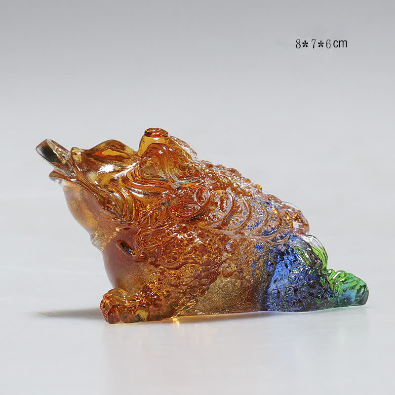 風水カエル手作りLiuliクリスタルアートピース富ホームオフィス装飾 - 8×7×6cm - image 1