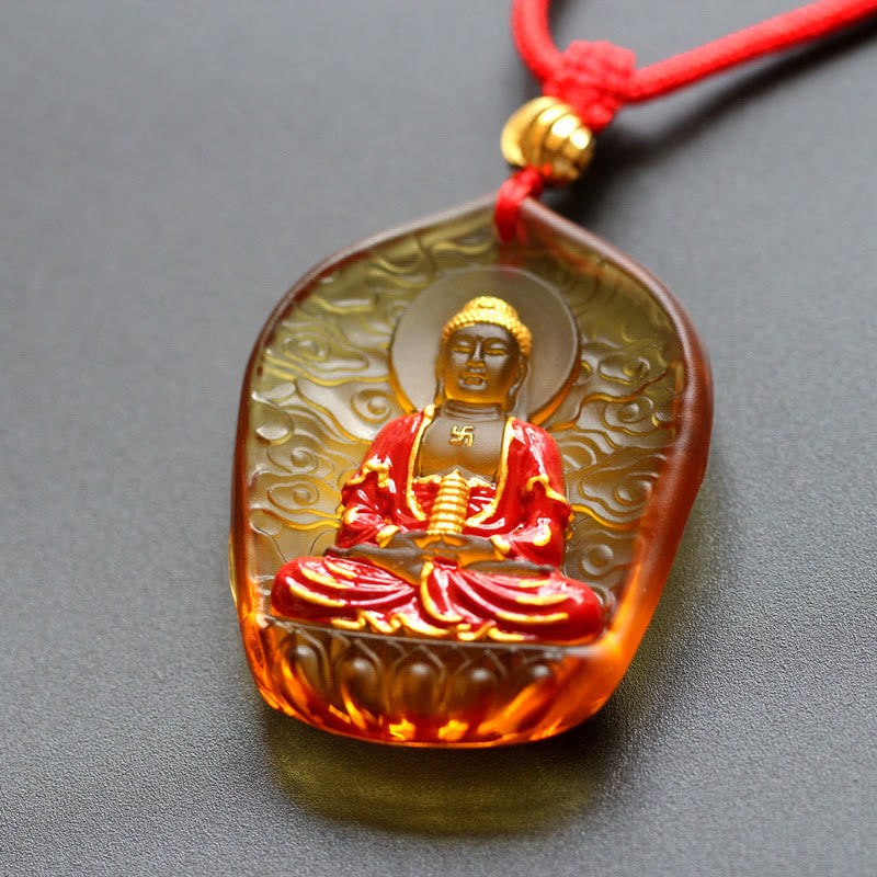 Buddha Stonesチベット薬師如来 劉備 水晶 慈悲のネックレス ペンダント - 瑞雲薬師如来像 - image 6