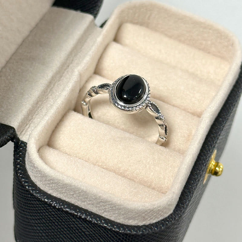 Buddha Stones925スターリングシルバー ブラックオニキス幸運繁栄リング