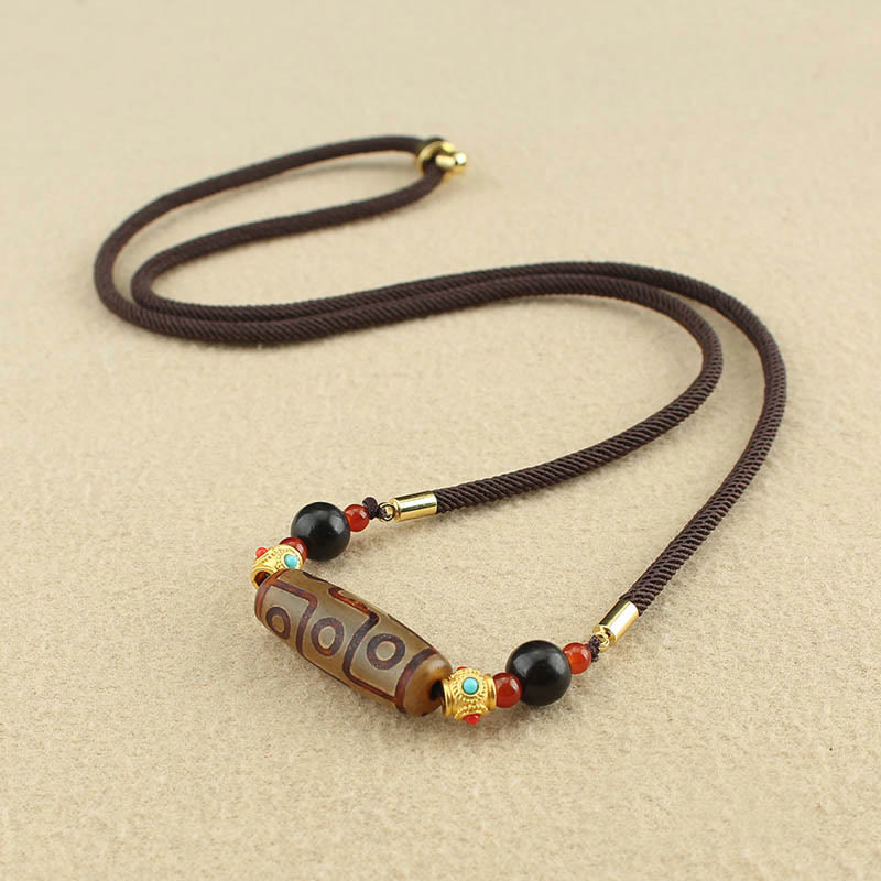 Buddha Stonesチベット九眼天珠守護の祝福紐ネックレスペンダント