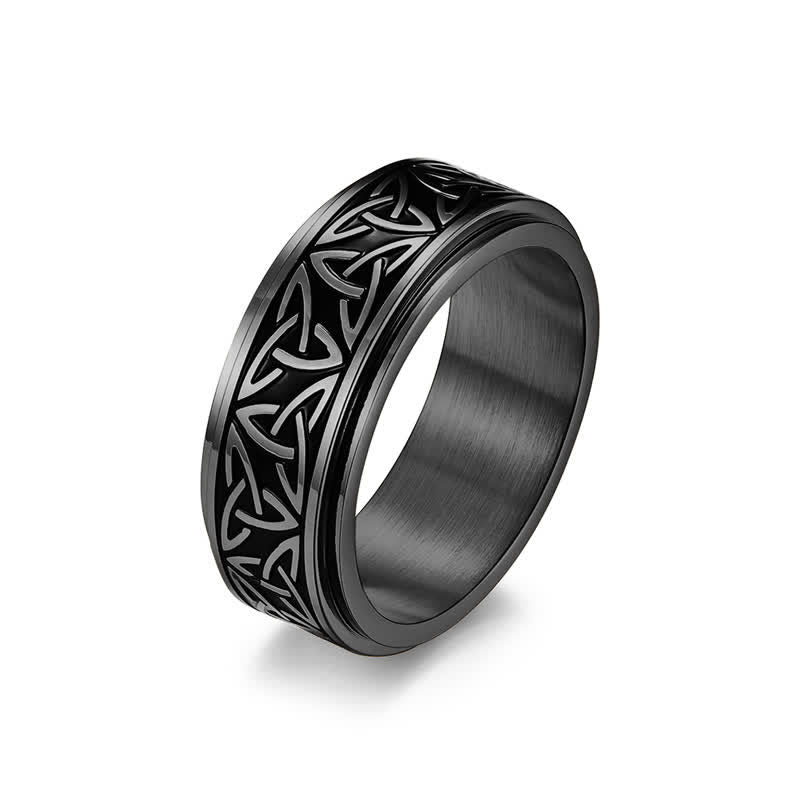 Buddha Stonesトライアングルノット トリケトラ チタン鋼 落ち着いた回転リング