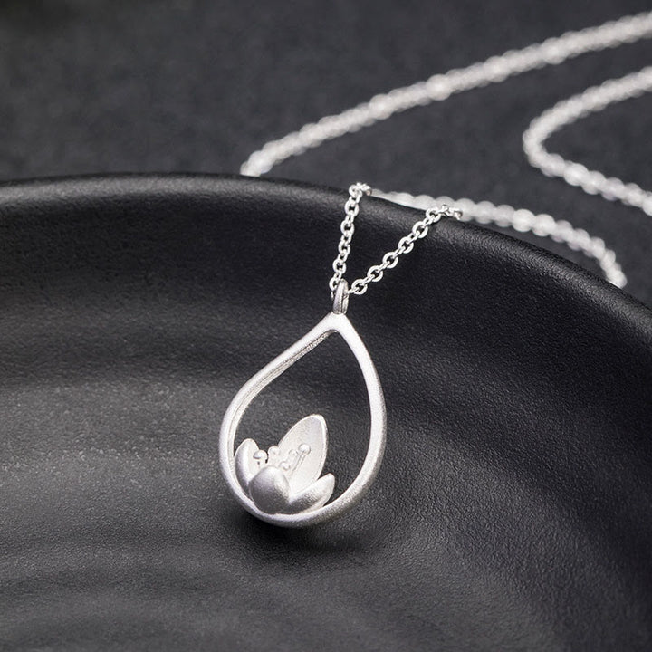 Buddha Stones925スターリングシルバー 蓮の花 フローラルエンライトメントネックレスペンダント - image 4