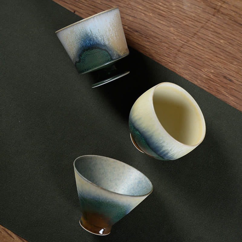 Buddha Stonesヴィンテージ炉変成窯磁器ティーカップカンフーティーカップ