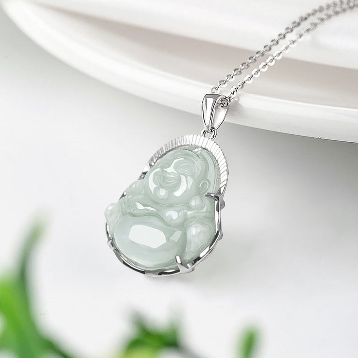 Buddha Stones925スターリングシルバー 笑う仏陀 翡翠 幸運 穏やか ネックレス チェーン ペンダント - image 5