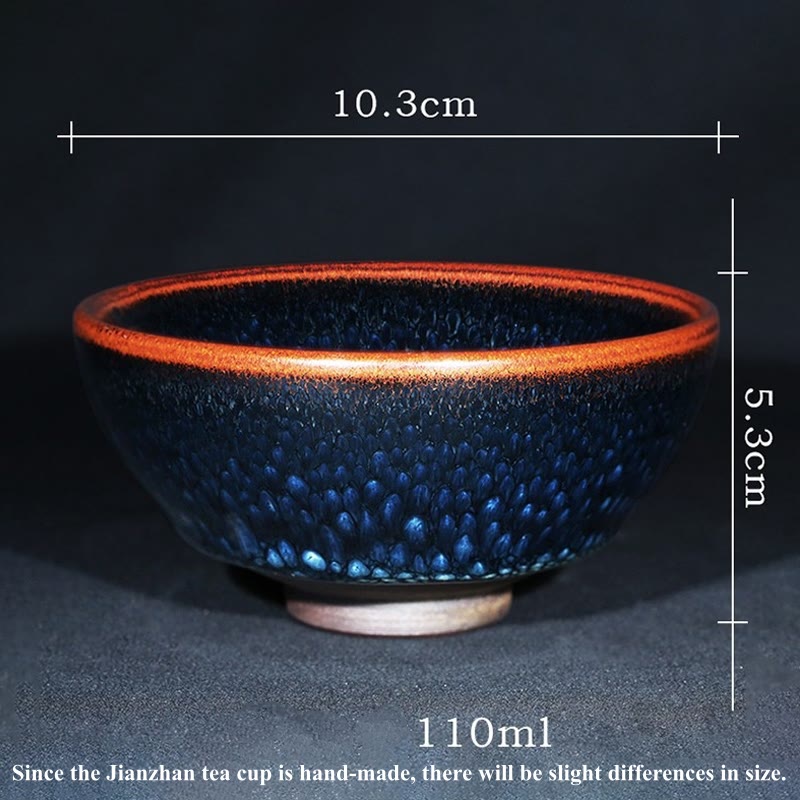 Buddha Stones手作り ブルーフランコリヌス スポット 中国 Jianzhan 陶器 ティーカップ カンフー ティーカップ ボウル