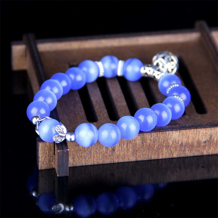Buddha Stonesチベットキャッツアイ幸運ブレスレット