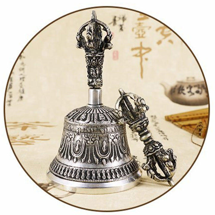 Buddha Stonesチベット瞑想ベルと金剛杵ドルジェ銅製装飾セット - image 24